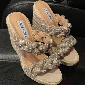 Steve Madden sparkle wedges, 6